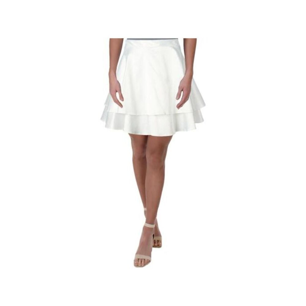 CITY STUDIO Womens Ruffled Short Skirt White Party Juniors 1